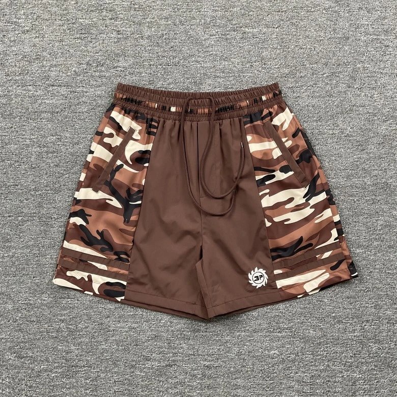 Broken Planet Shorts Graphic Panel Drawstring — 8356 brown