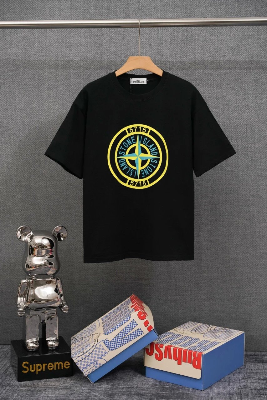 Stone Island T-Shirts Compass Graphic Short-Sleeve T-Shirt — SD 29 Black