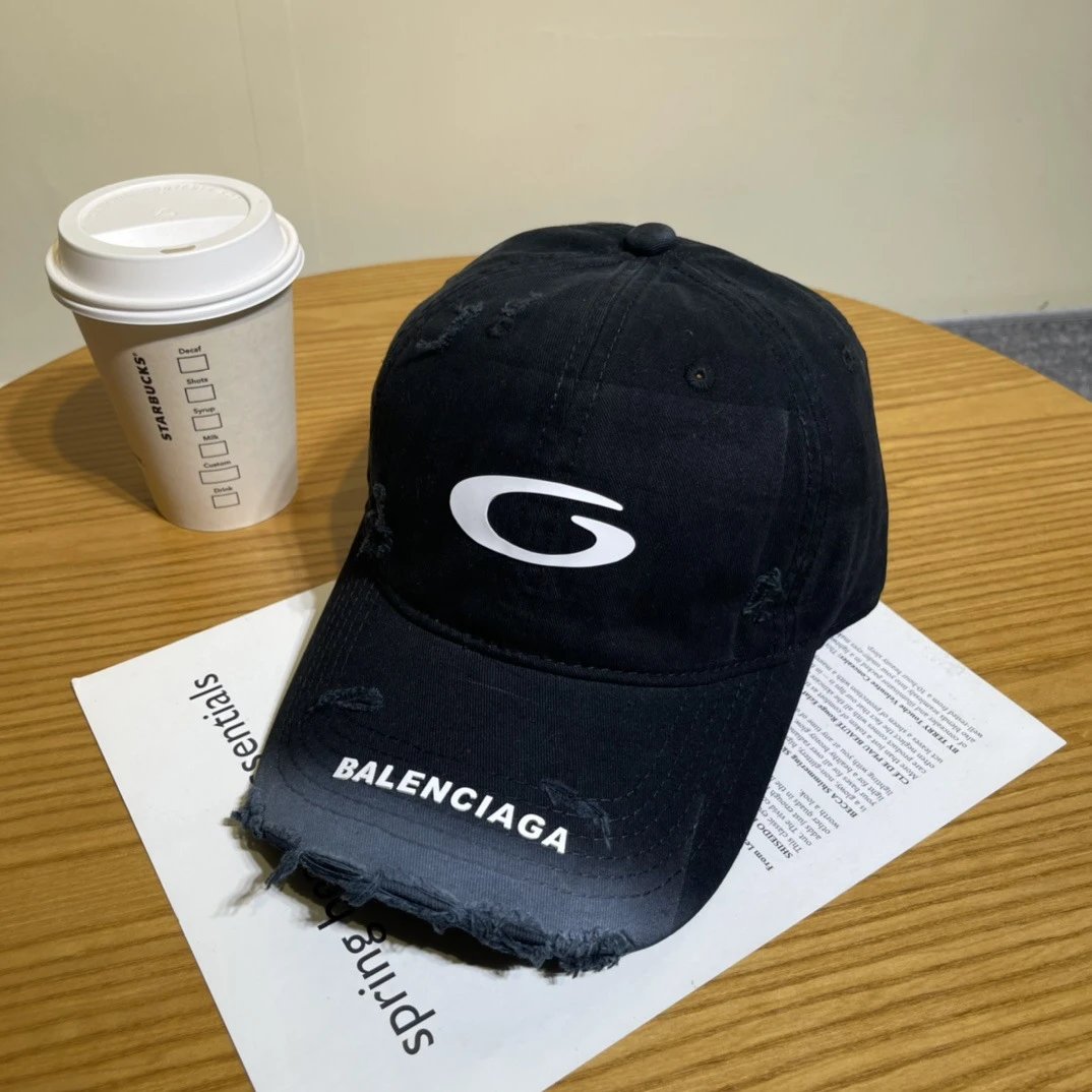 Balenciaga Hats Embroidered logo baseball cap — 05-6