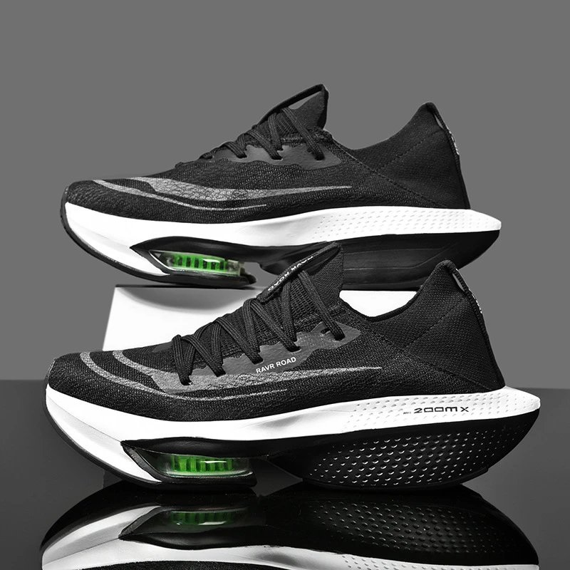 Unbranded Sneakers Knit low-top with visible air-cushion sole — Black P 2