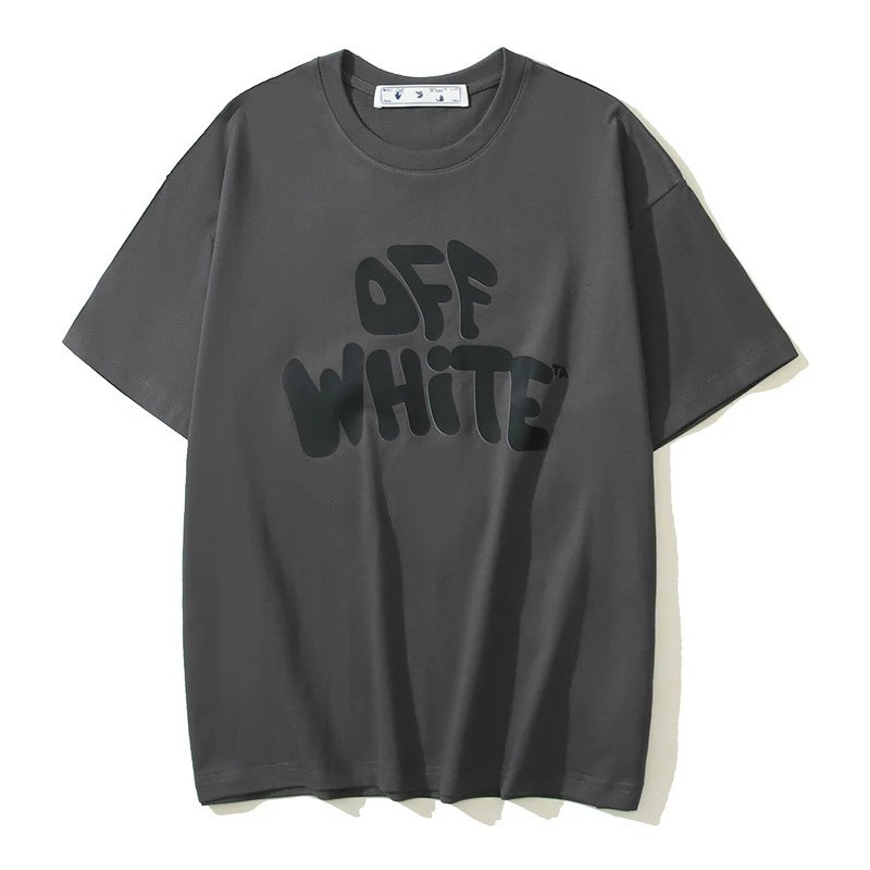 Off-White T-Shirts Logo Print — 101 Carbon gray