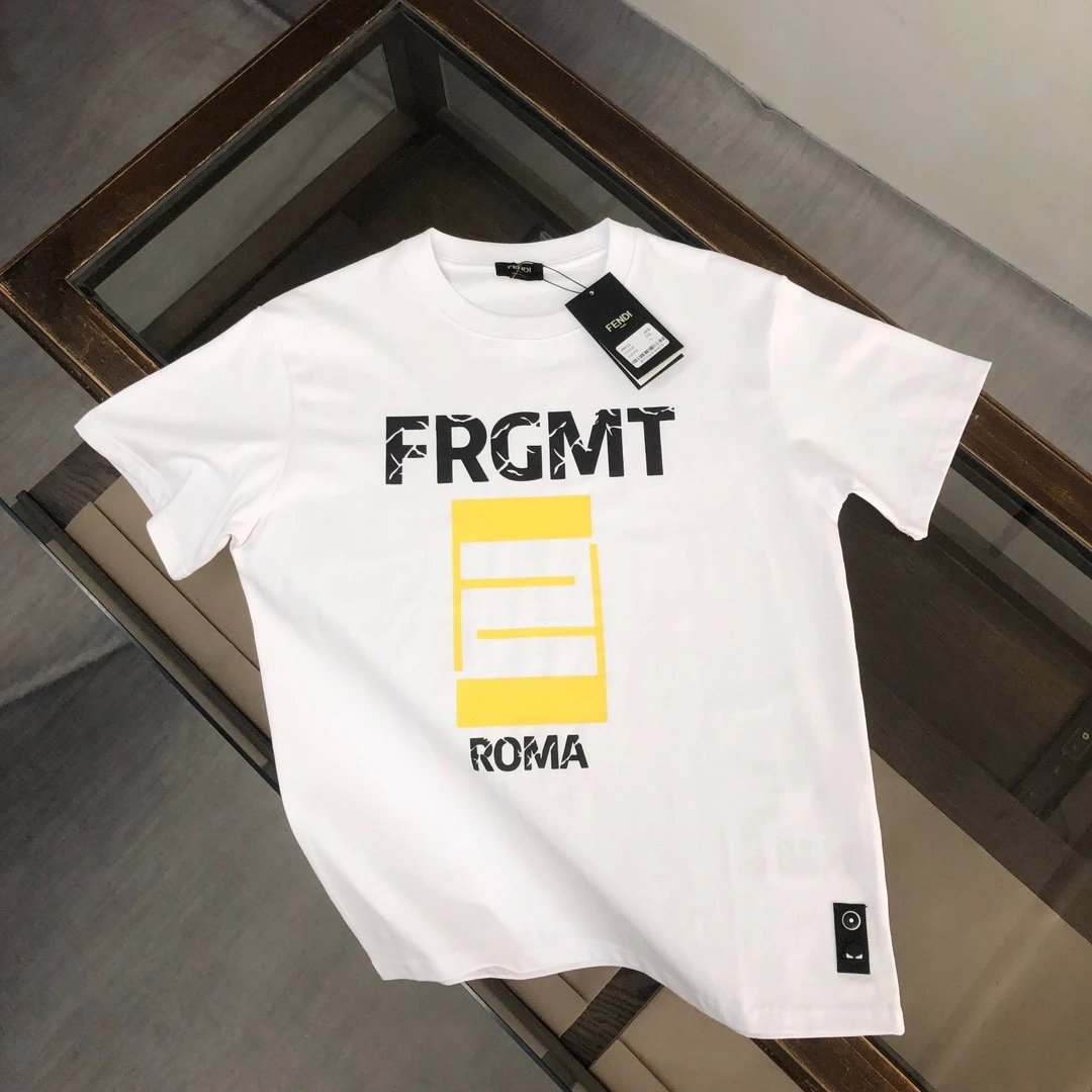 Fendi T-Shirts Short-Sleeve Logo Print — F46