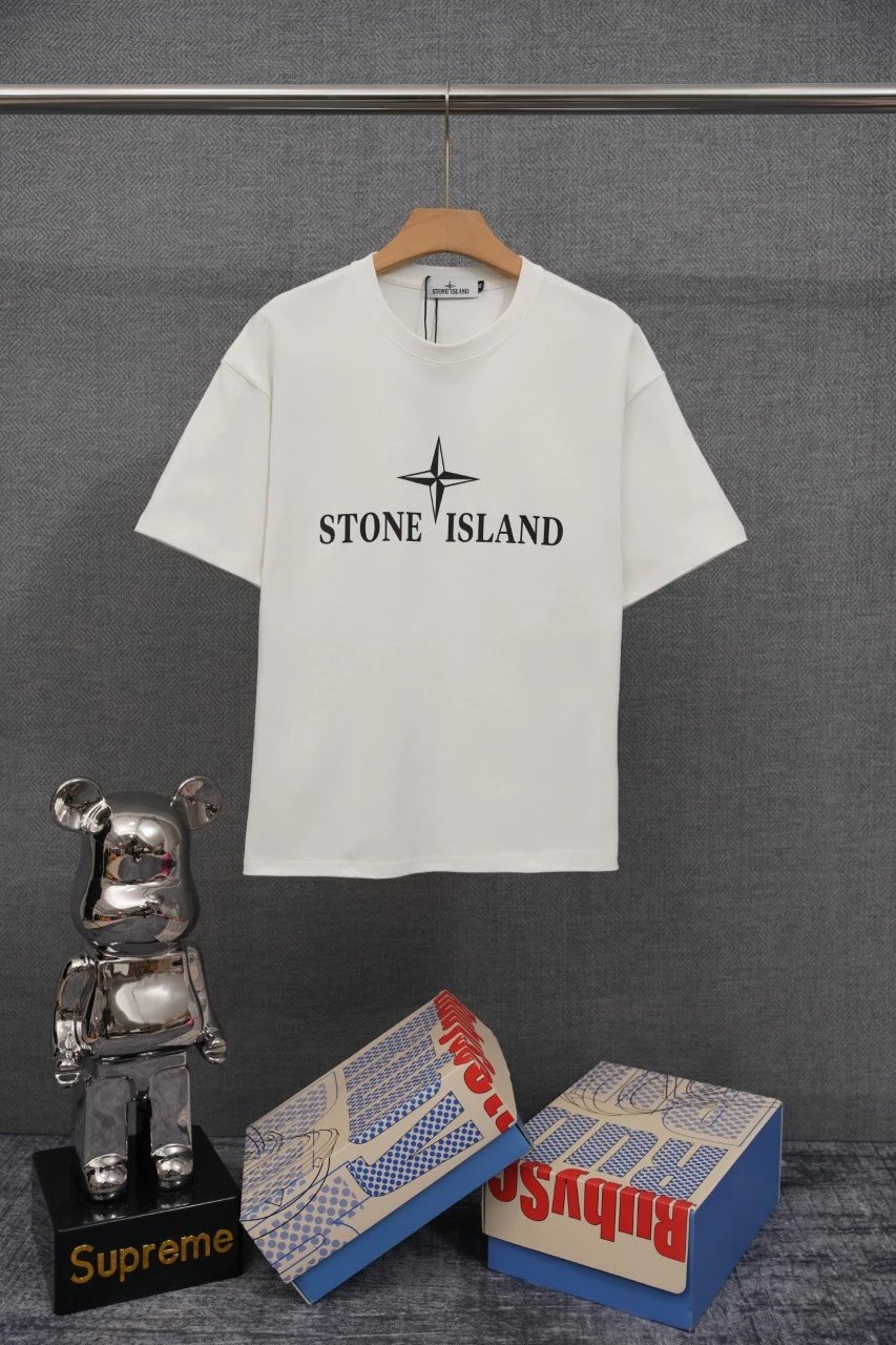 Stone Island T-Shirts Compass Graphic Short-Sleeve T-Shirt — SD 37 white