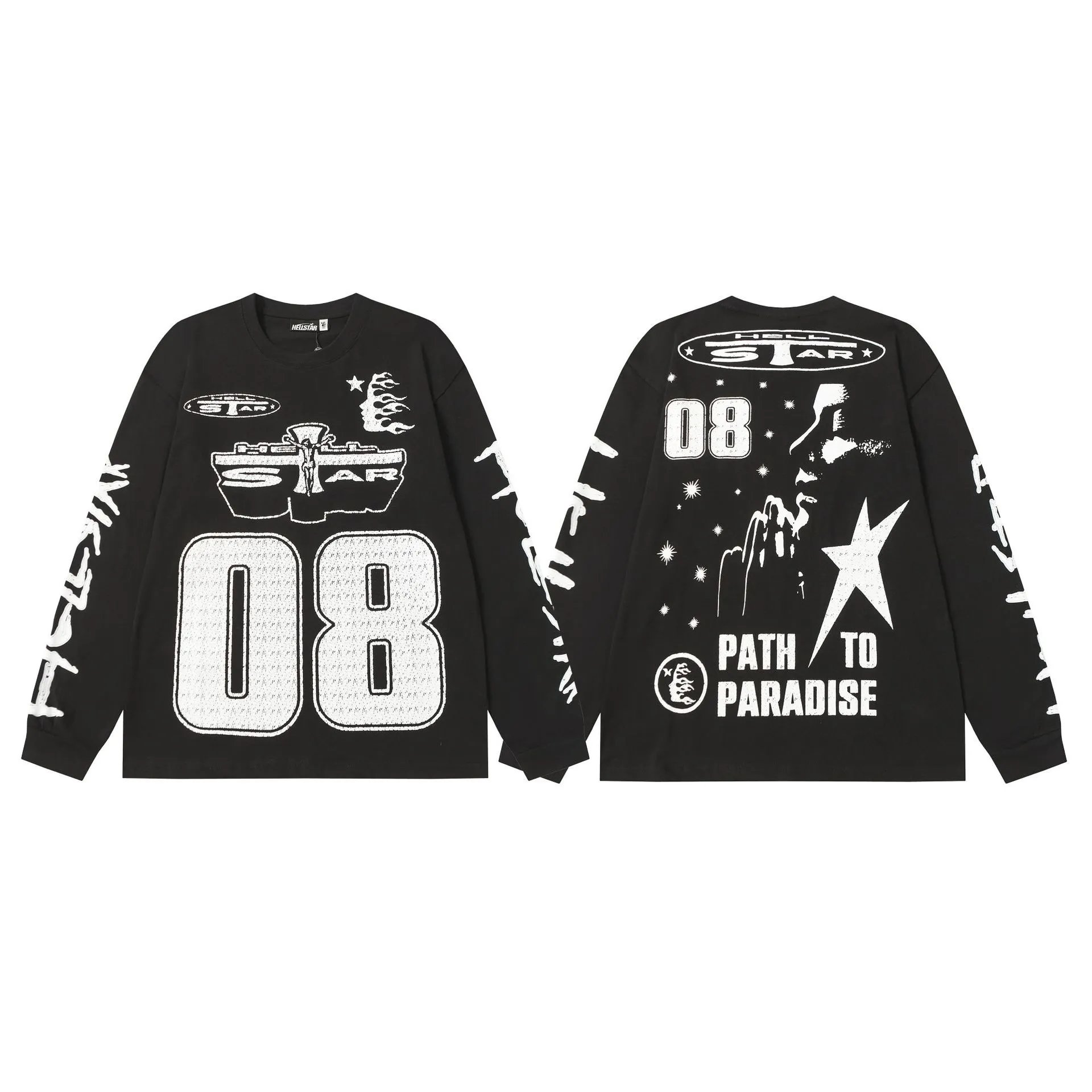 Hellstar T-Shirts Graphic Print Long-Sleeve T-Shirt — 7101 black
