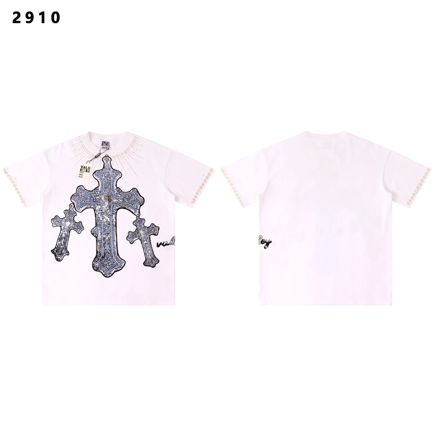 Vale Lives T-Shirts Washed graphic short-sleeve T-shirt — 2910 washed white