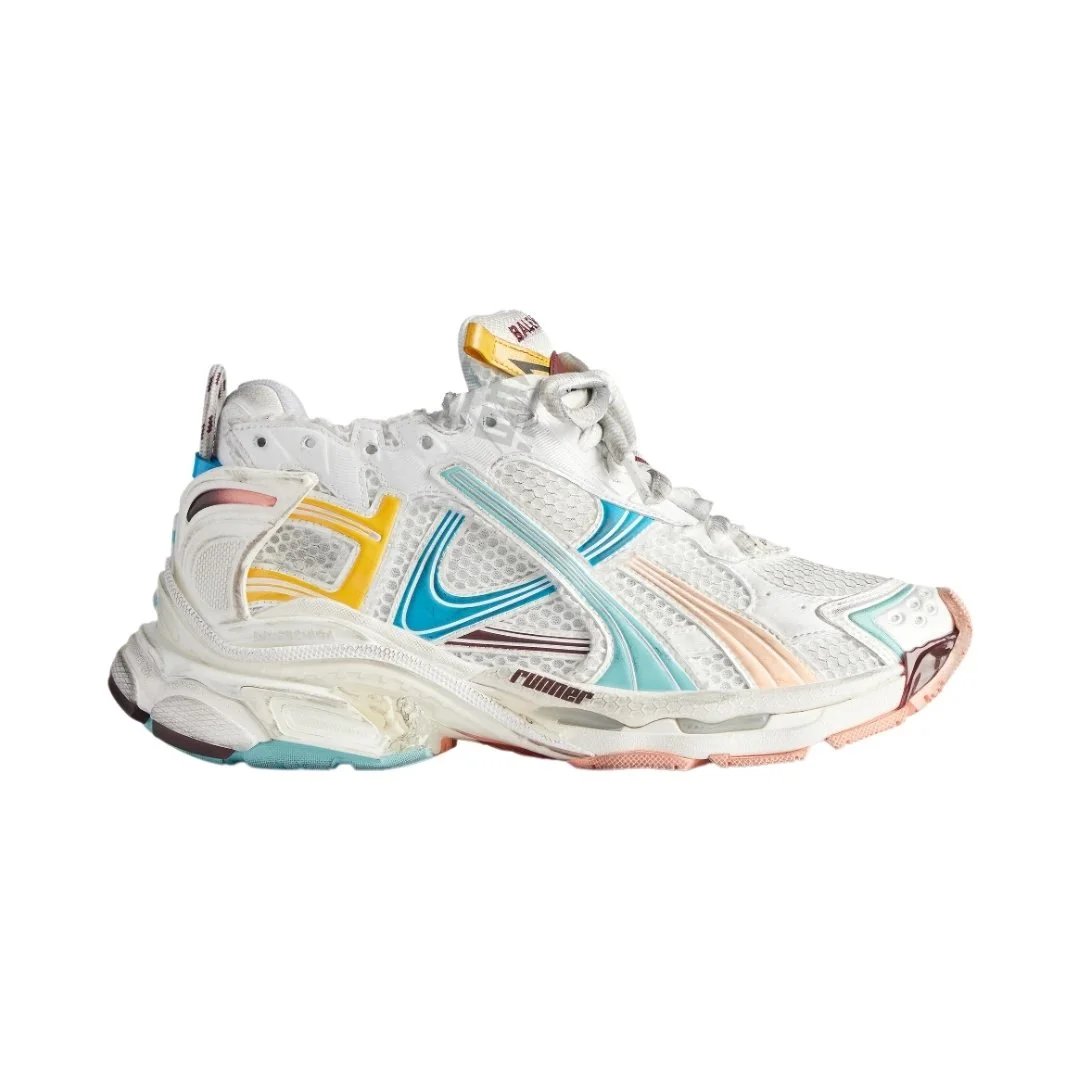 Balenciaga Sneakers Runner 7.5 — White wine Red Green Blue Yellow