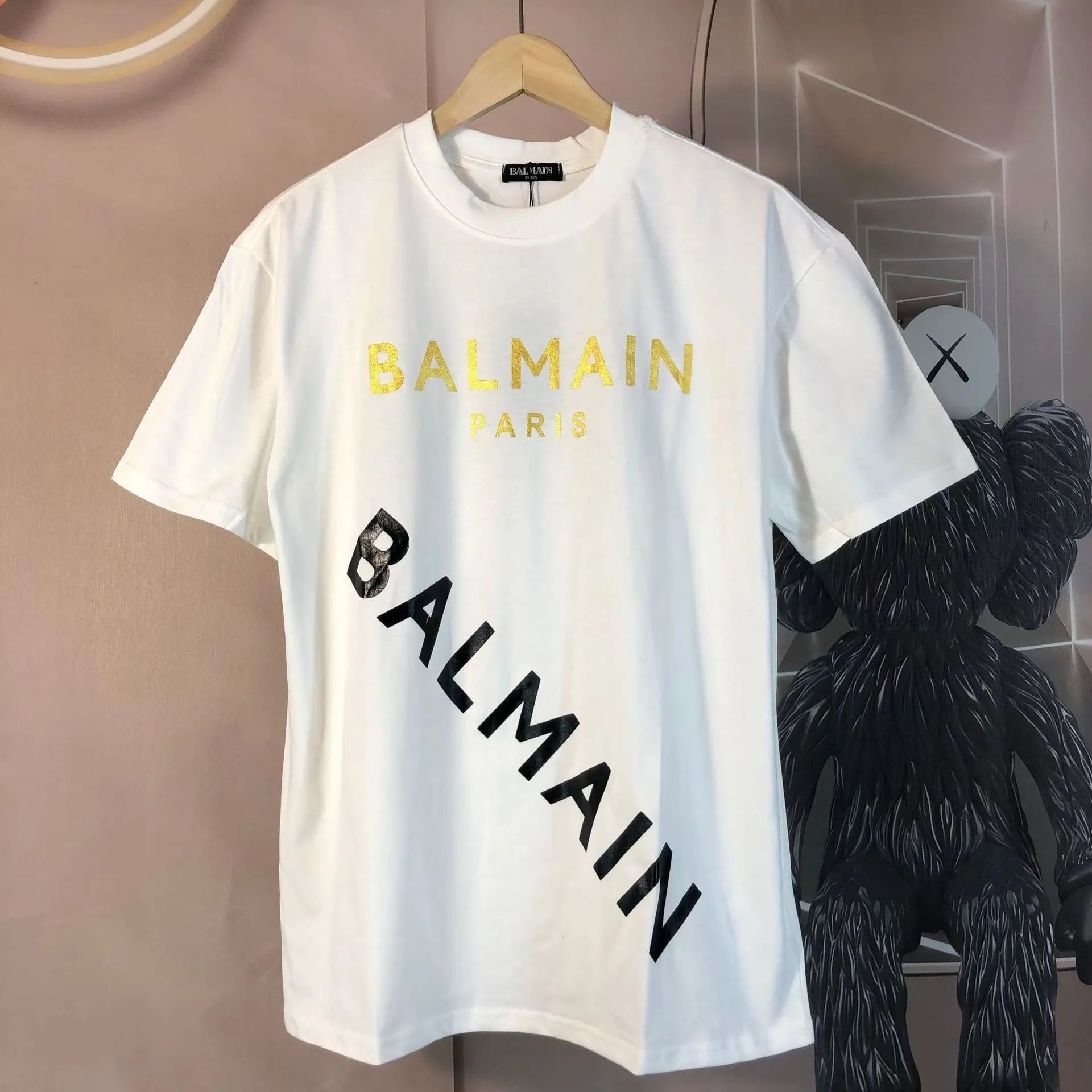 Balmain T-Shirts Short-Sleeve Logo Print — 26
