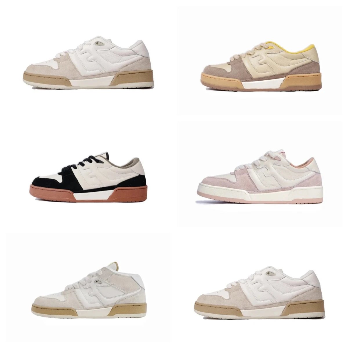 Fendi Match Two-Tone Suede Low