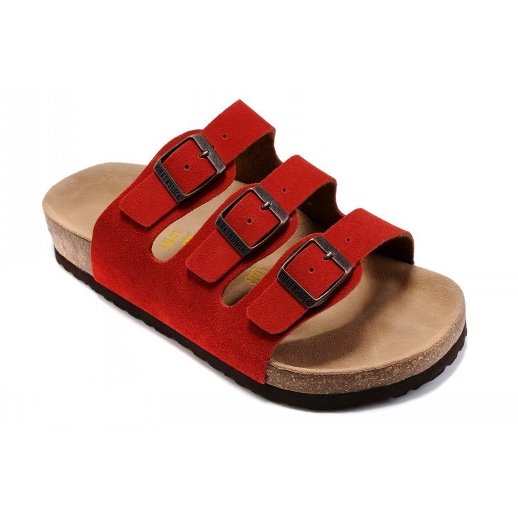 Birkenstock Sandals Gizeh Buckle Thong — S red suede