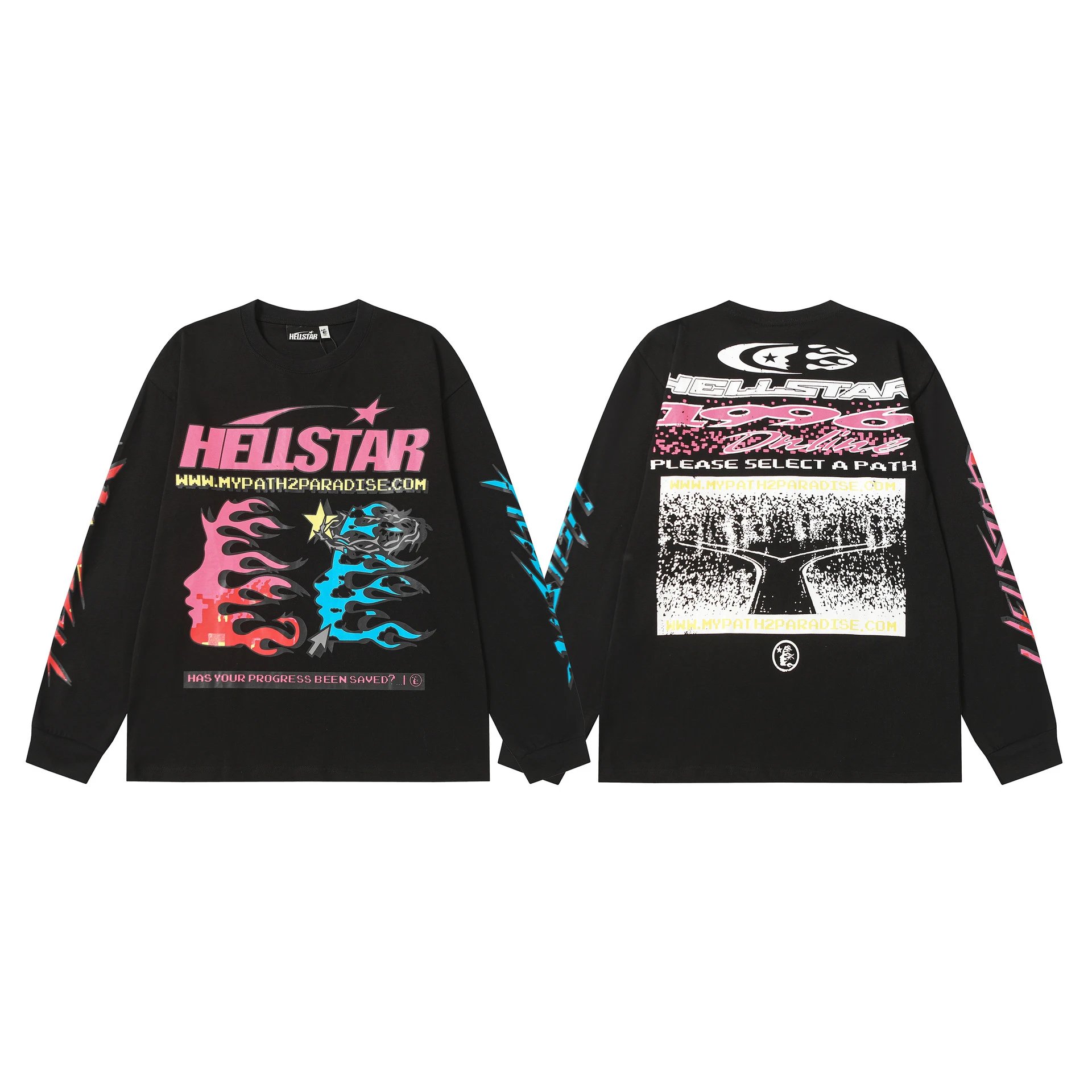 Hellstar T-Shirts Graphic Print Long-Sleeve T-Shirt — 7102 black