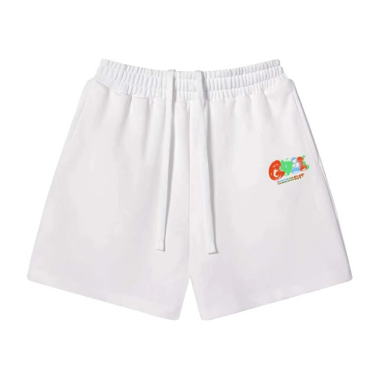 Unbranded Shorts Elastic-Waist Drawstring Graphic — 55 white