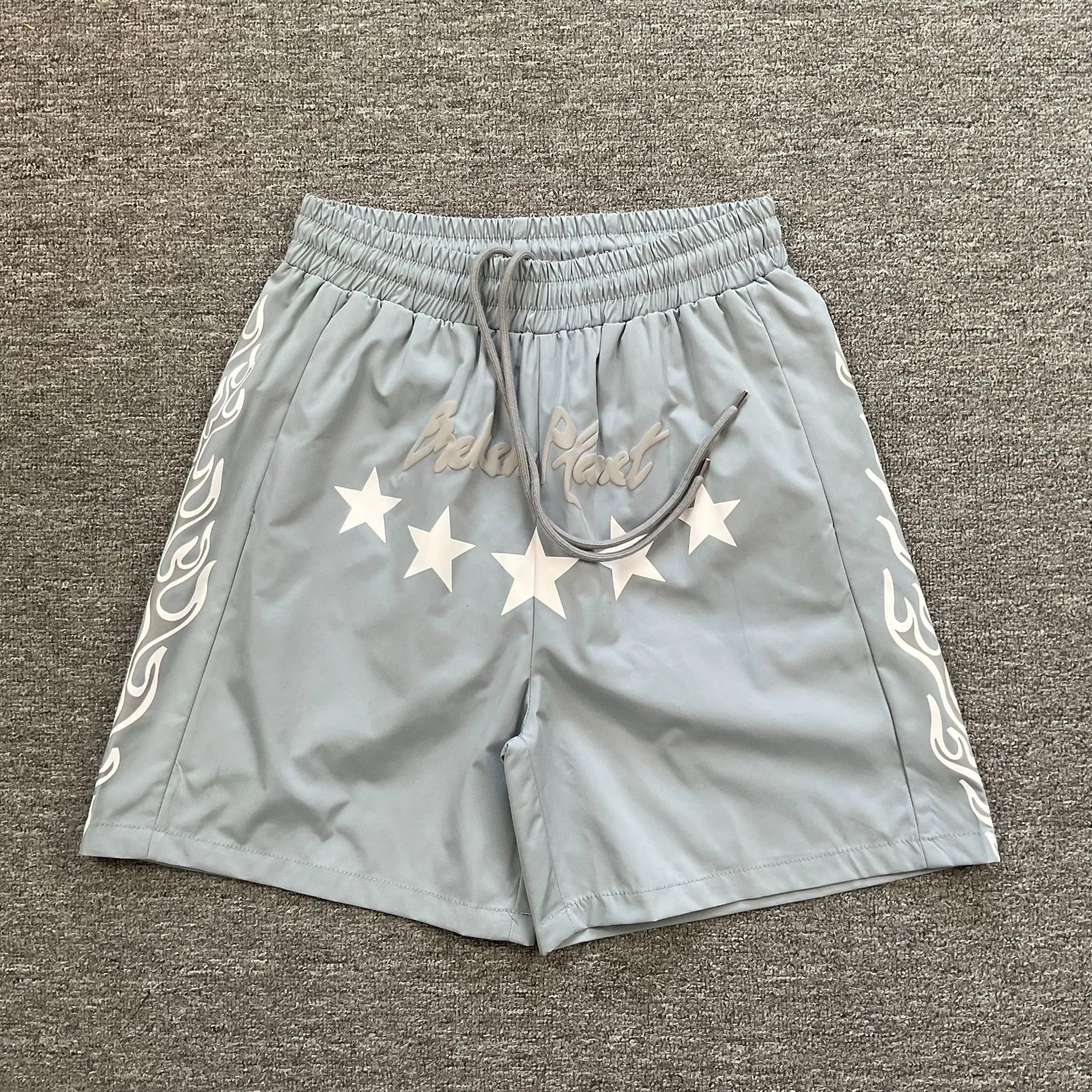 Broken Planet Shorts Graphic Panel Drawstring — 8386 gray