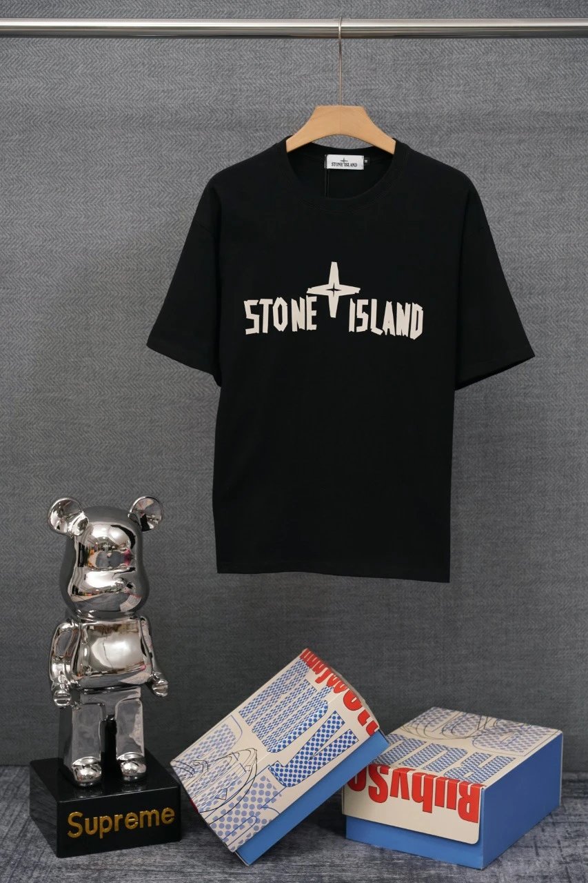 Stone Island T-Shirts Compass Graphic Short-Sleeve T-Shirt — SD 25 Black
