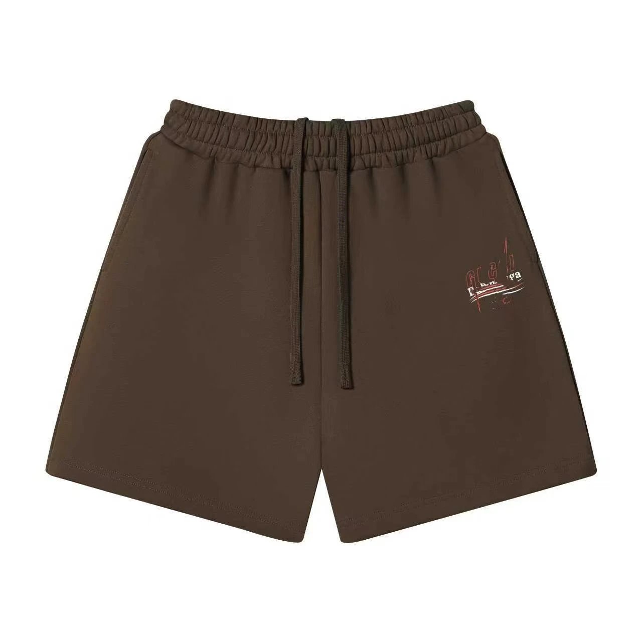 Unbranded Shorts Elastic-Waist Drawstring Graphic — 53 Mocha color