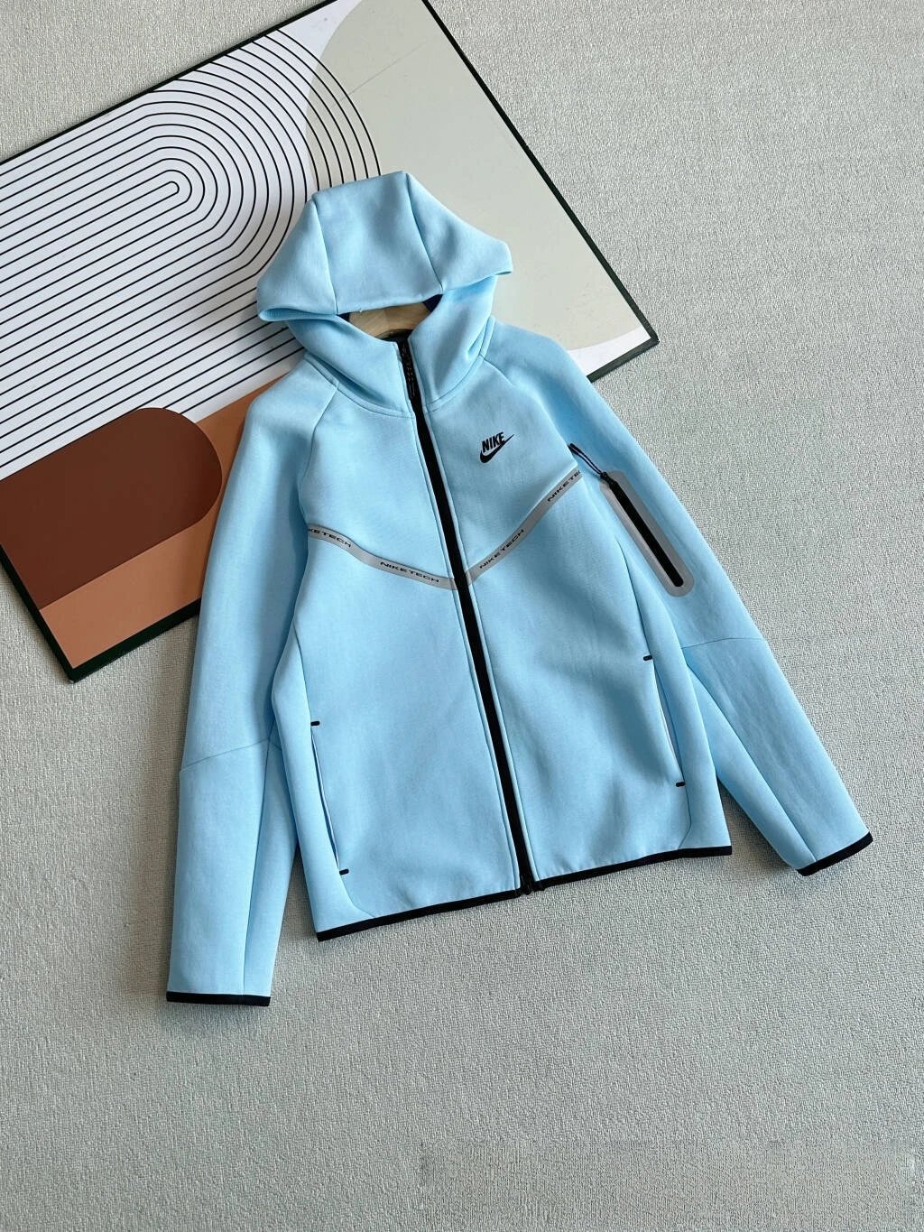 Nike Tracksuits NOCTA hooded zip-up tracksuit — 04 Sky Blue Zip Sweat with Reflective Strip