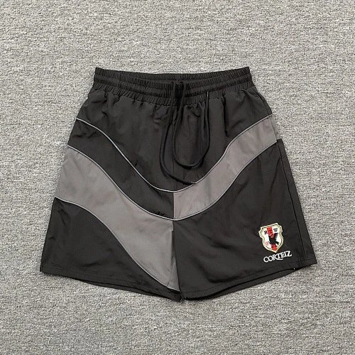 Corteiz Shorts Drawstring athletic — Black and gray 8405#
