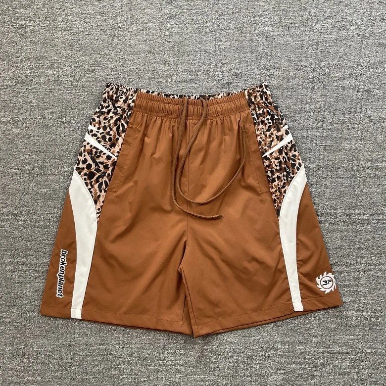 Broken Planet Shorts Graphic Panel Drawstring — 6116 brown