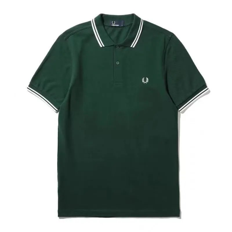 Fred Perry T-Shirts Laurel Wreath Logo Crew Neck T-Shirt — P Green