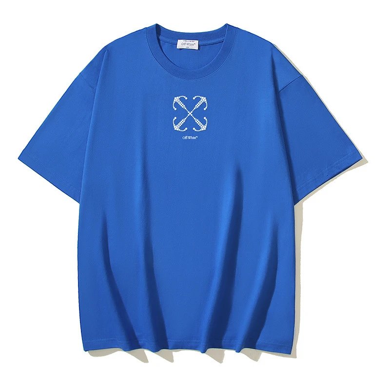 Off-White T-Shirts Short-Sleeve Logo Graphic T-Shirt — 172 Blue