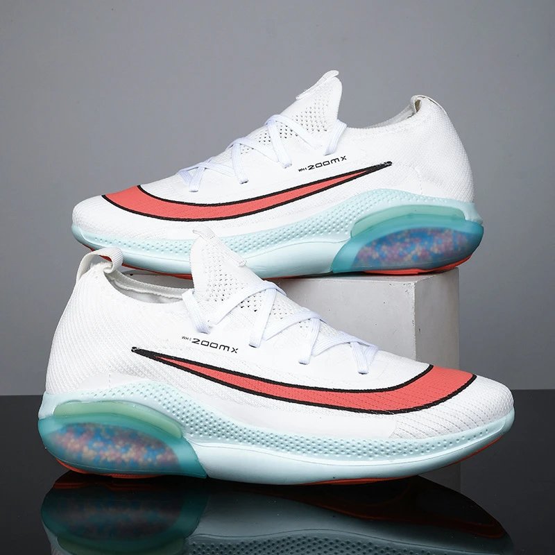 Unbranded Sneakers Knit low-top with visible air-cushion sole — white 5000
