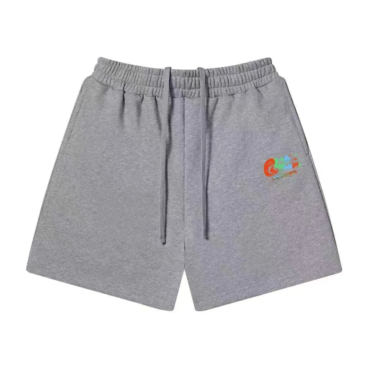 Unbranded Shorts Elastic-Waist Drawstring Graphic — 55 Heather gray