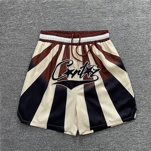 Corteiz Shorts Drawstring fleece with kangaroo pockets — Dark brown 3250#