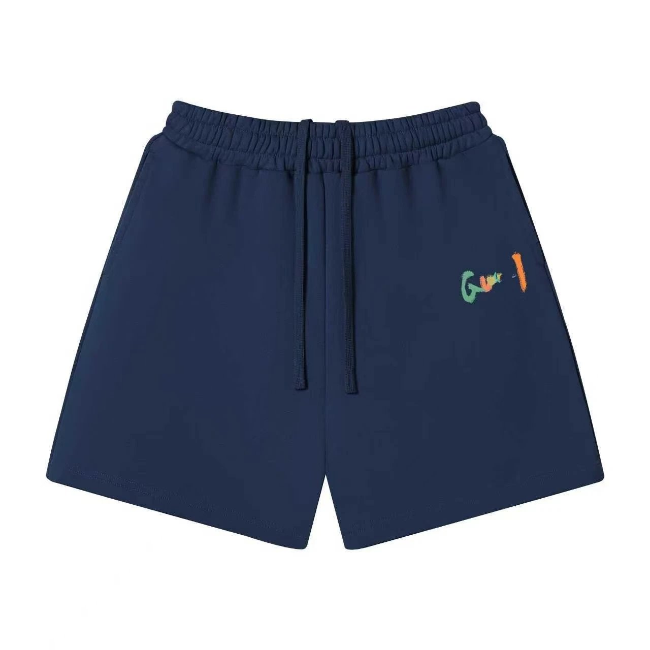 Unbranded Shorts Elastic-Waist Drawstring Graphic — 54 Navy Blue