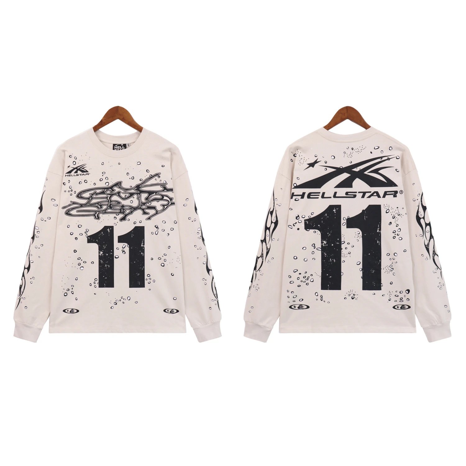 Hellstar Hoodies & Sweatshirts Graphic quarter-zip sweatshirt — 7003 apricot color