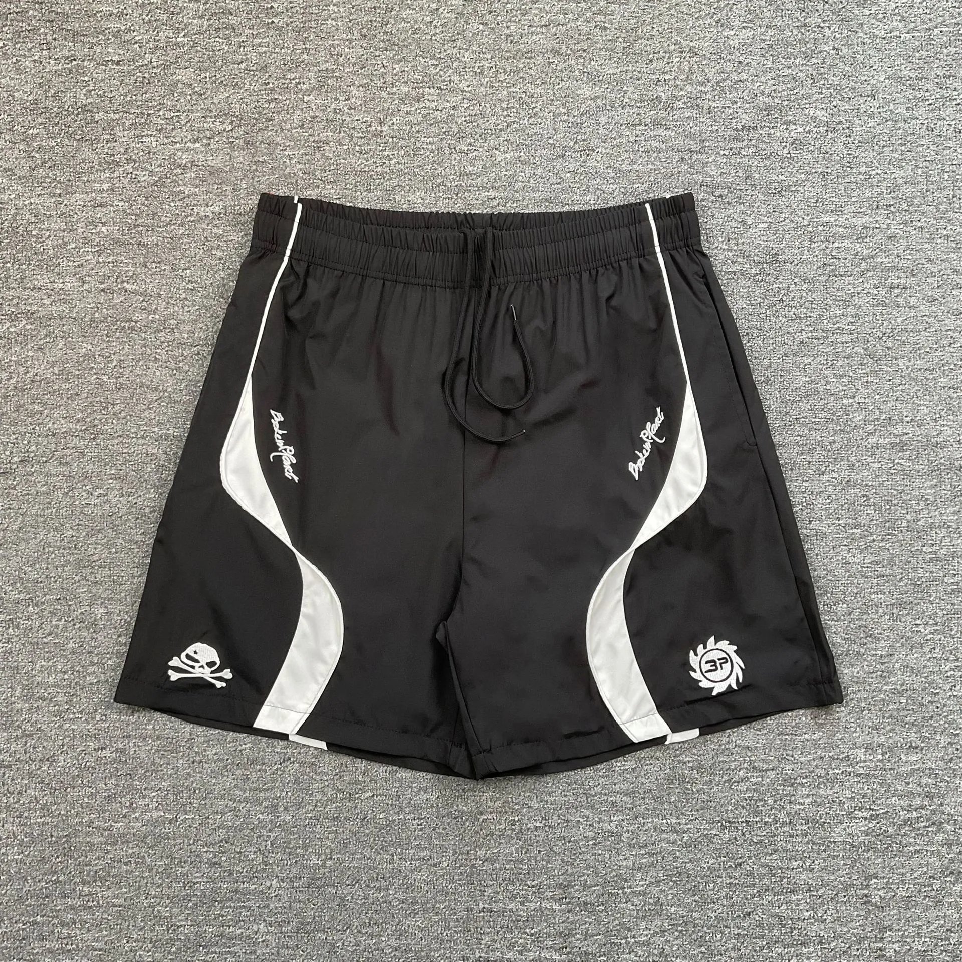 Broken Planet Shorts Graphic Panel Drawstring — 6122 black