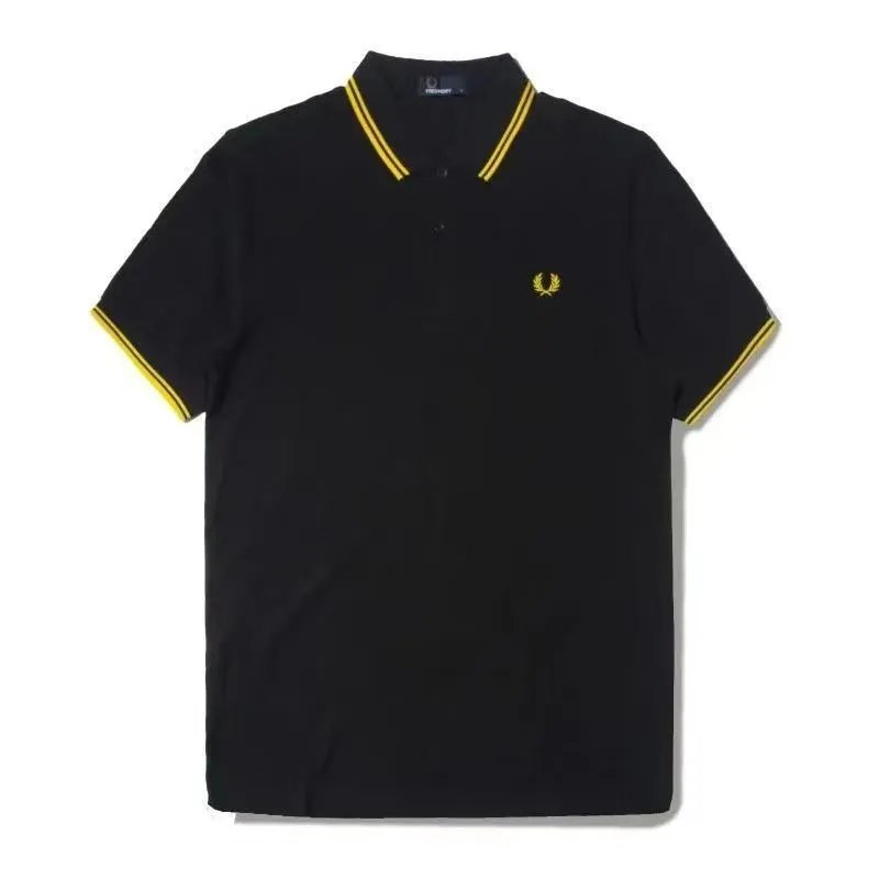 Fred Perry T-Shirts Laurel Wreath Logo Crew Neck T-Shirt — p black