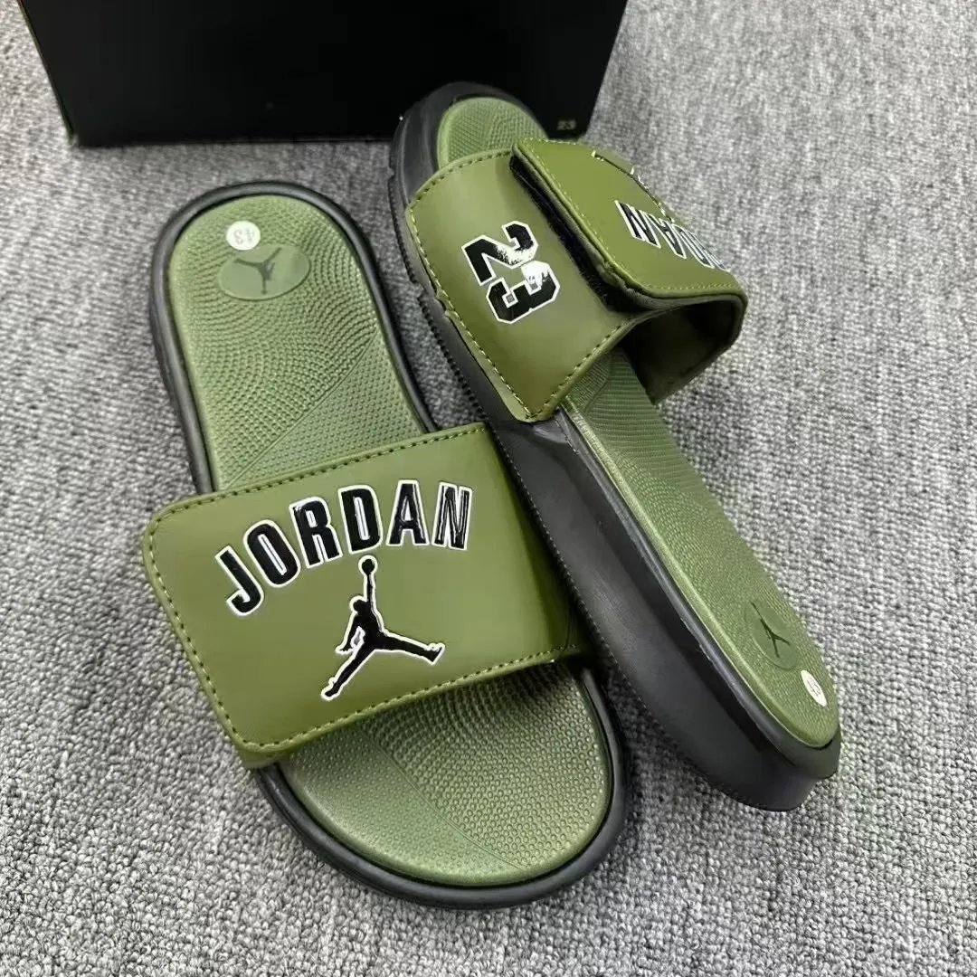 Nike Slippers Adjustable hook-and-loop slide — Air 23 Olive Green