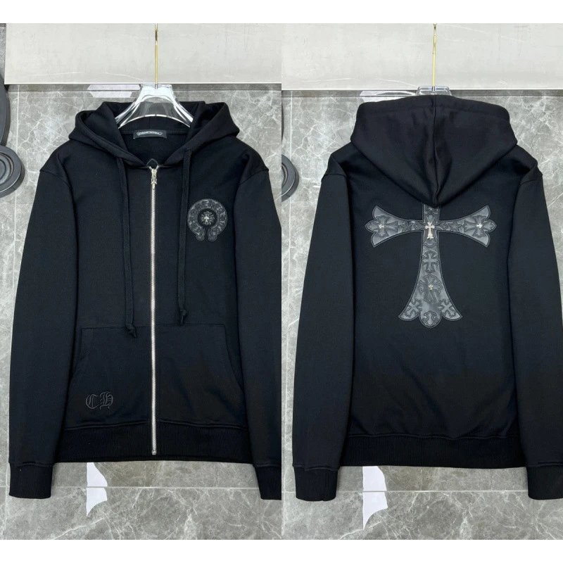 Chrome Hearts Hoodies & Sweatshirts Zip-Up with Cross Graphics — 8632 Black