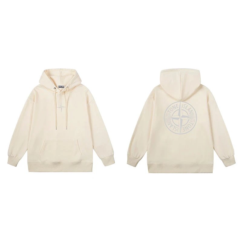 Stone Island Hoodies & Sweatshirts Compass Logo Pullover Hoodie — 673 apricot color