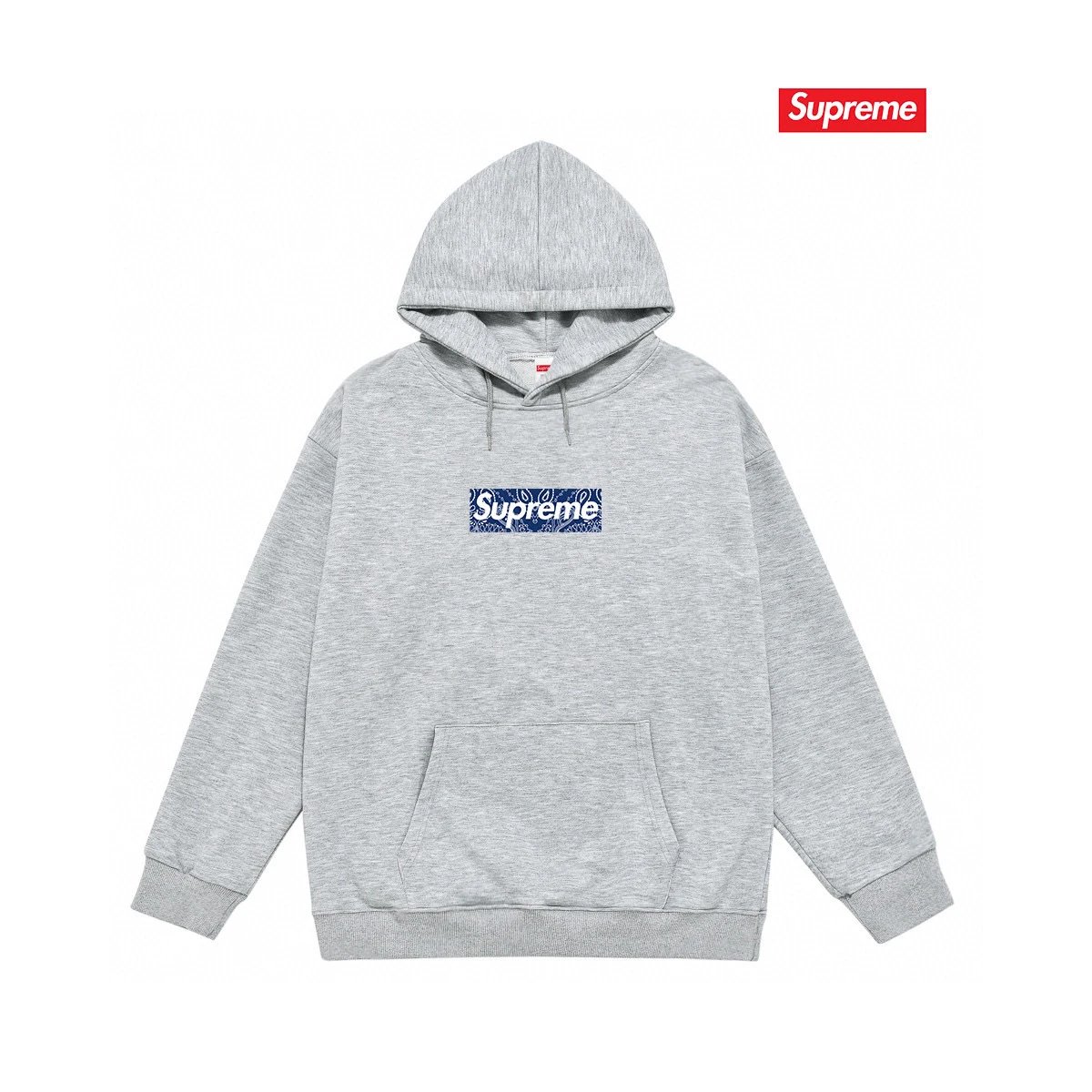 Supreme Hoodies & Sweatshirts Graphic Print Pullover Hoodie — S 2049 gray