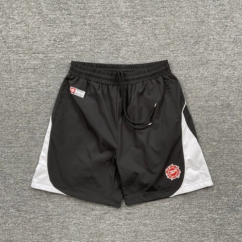 Broken Planet Shorts Graphic Panel Drawstring — 3193 black and white
