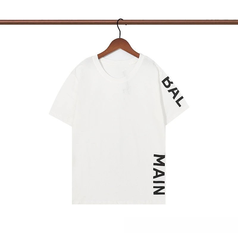Balmain T-Shirts Short-Sleeve Logo Print — 38