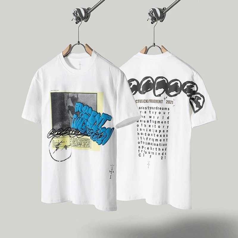 Unbranded T-Shirts Graphic Print Crewneck T-Shirt — TS48 White