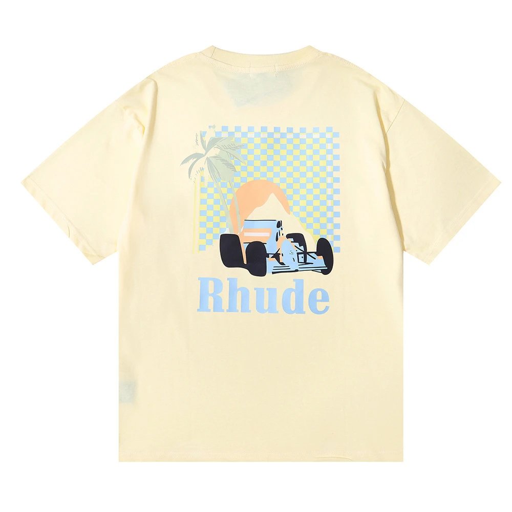 Rhude T-Shirts Graphic Print — 5059 Apricot color