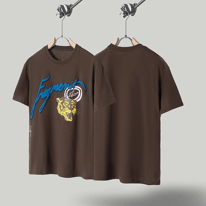 Unbranded T-Shirts Graphic Print Crewneck T-Shirt — TS 60 Brown