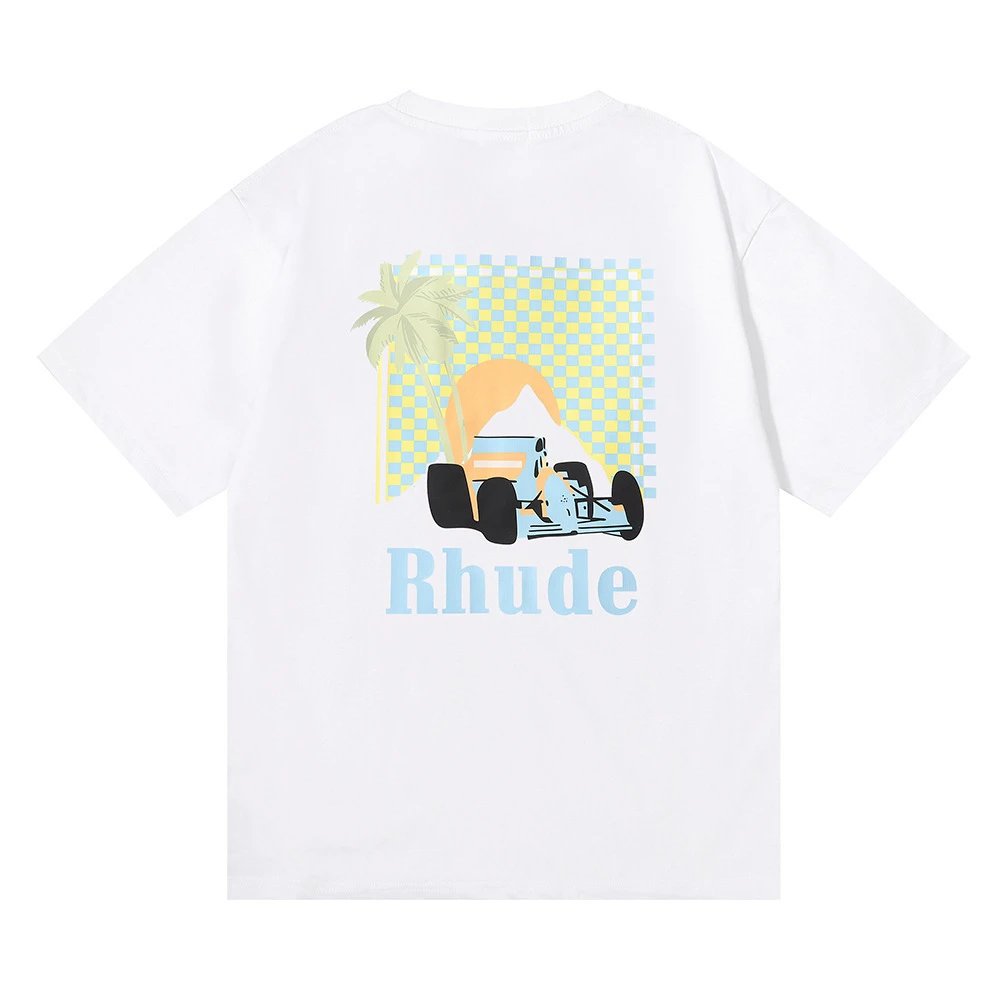 Rhude T-Shirts Graphic Print — 5059 white