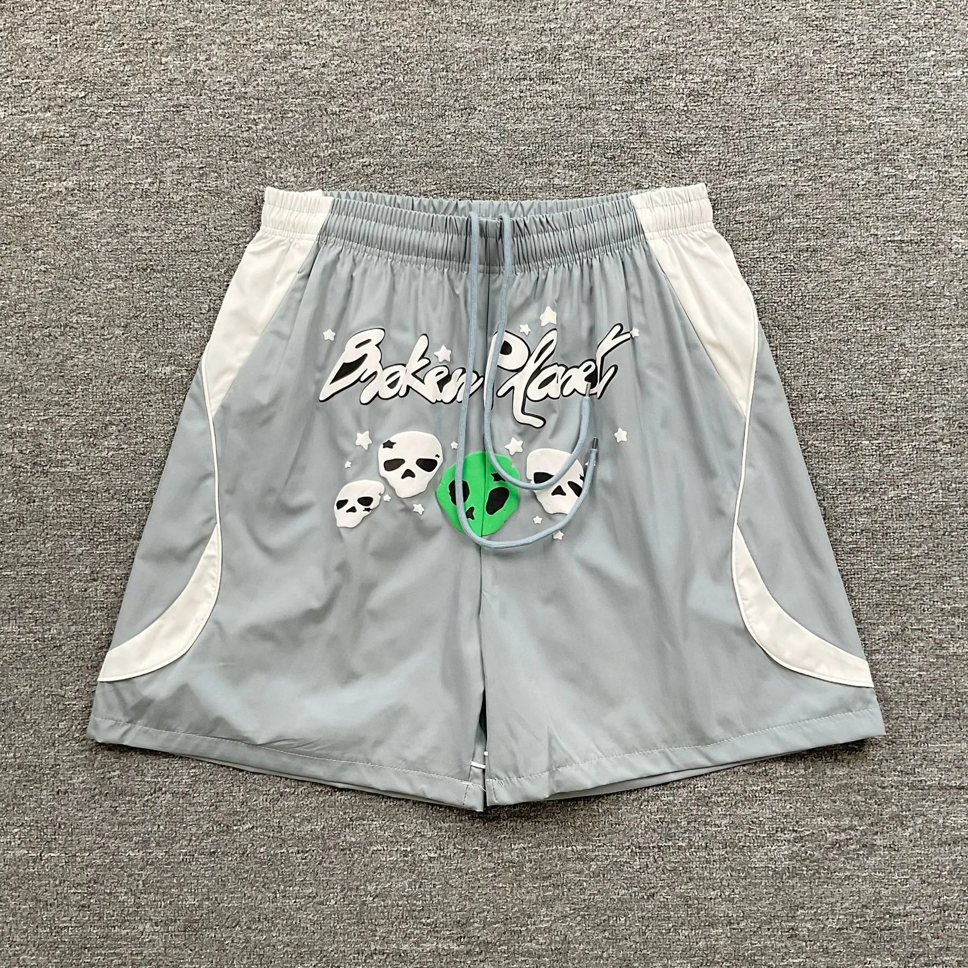 Broken Planet Shorts Graphic Panel Drawstring — 3227 gray