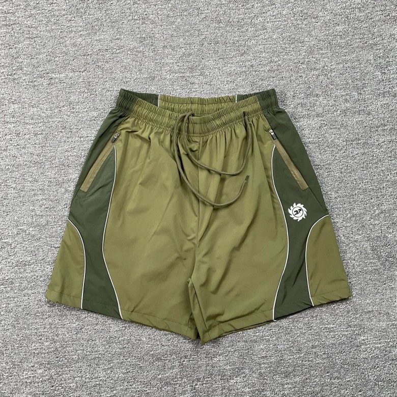 Broken Planet Shorts Graphic Panel Drawstring — 3231 green