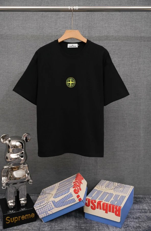 Stone Island T-Shirts Compass Graphic Short-Sleeve T-Shirt — SD 42 black