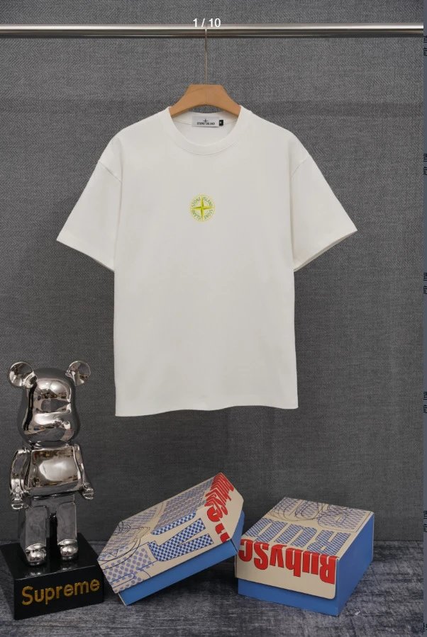 Stone Island T-Shirts Compass Graphic Short-Sleeve T-Shirt — SD 42 white