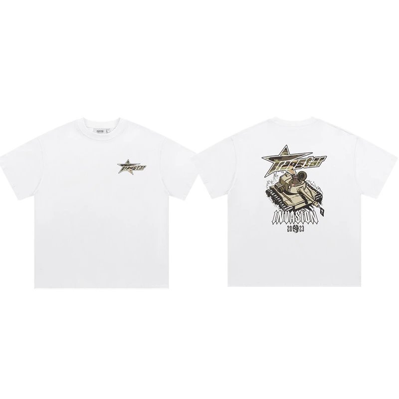 Trapstar T-Shirts Graphic Logo Print — 690 white
