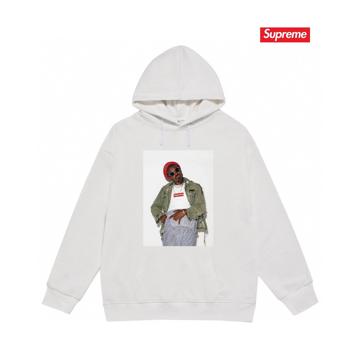 Supreme Hoodies & Sweatshirts Graphic Print Pullover Hoodie — S 2056 white