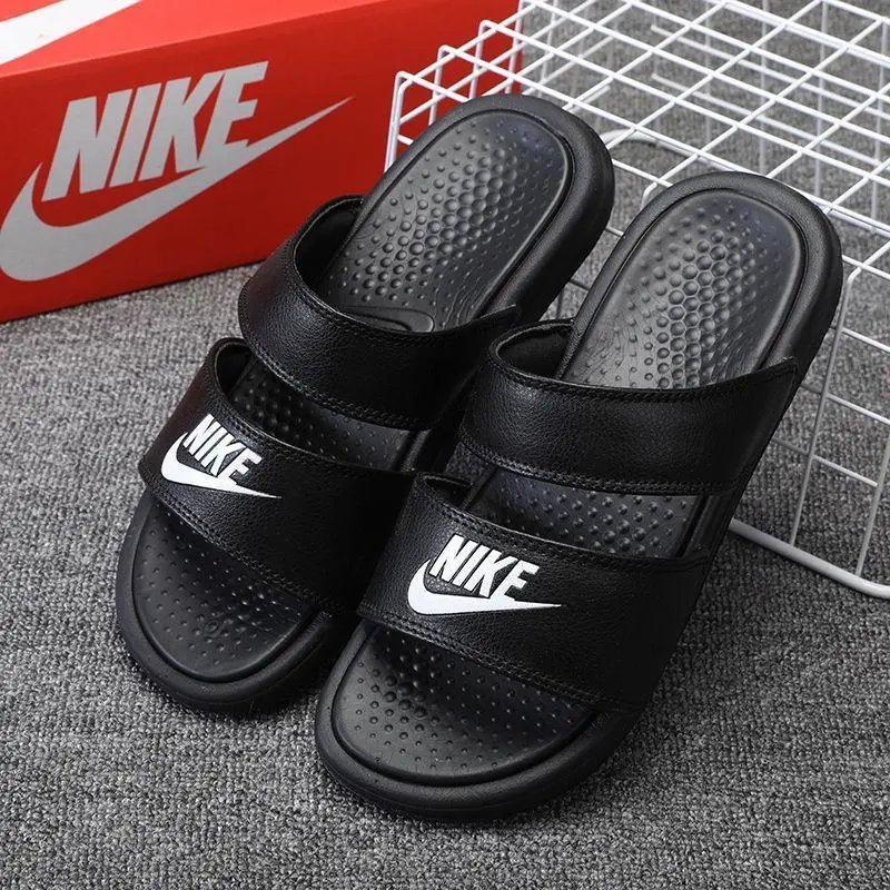 Nike Slippers Adjustable hook-and-loop slide — NK Big Particle Black Ninja