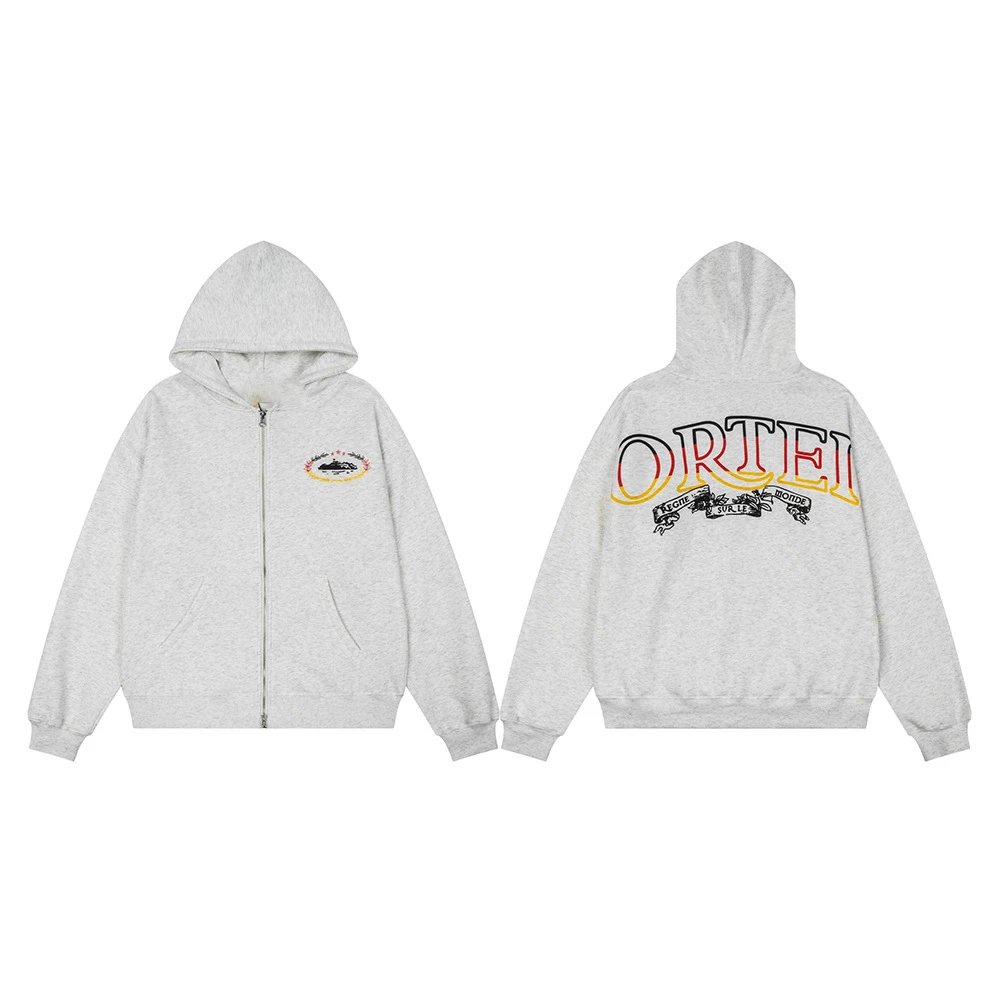 Corteiz Hoodies & Sweatshirts Logo-print hooded sweatshirt — 527 flower ash