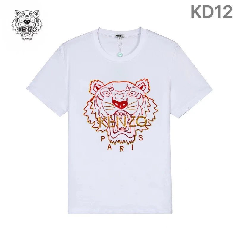 KENZO T-Shirts Tiger Embroidered T-Shirt — KD12