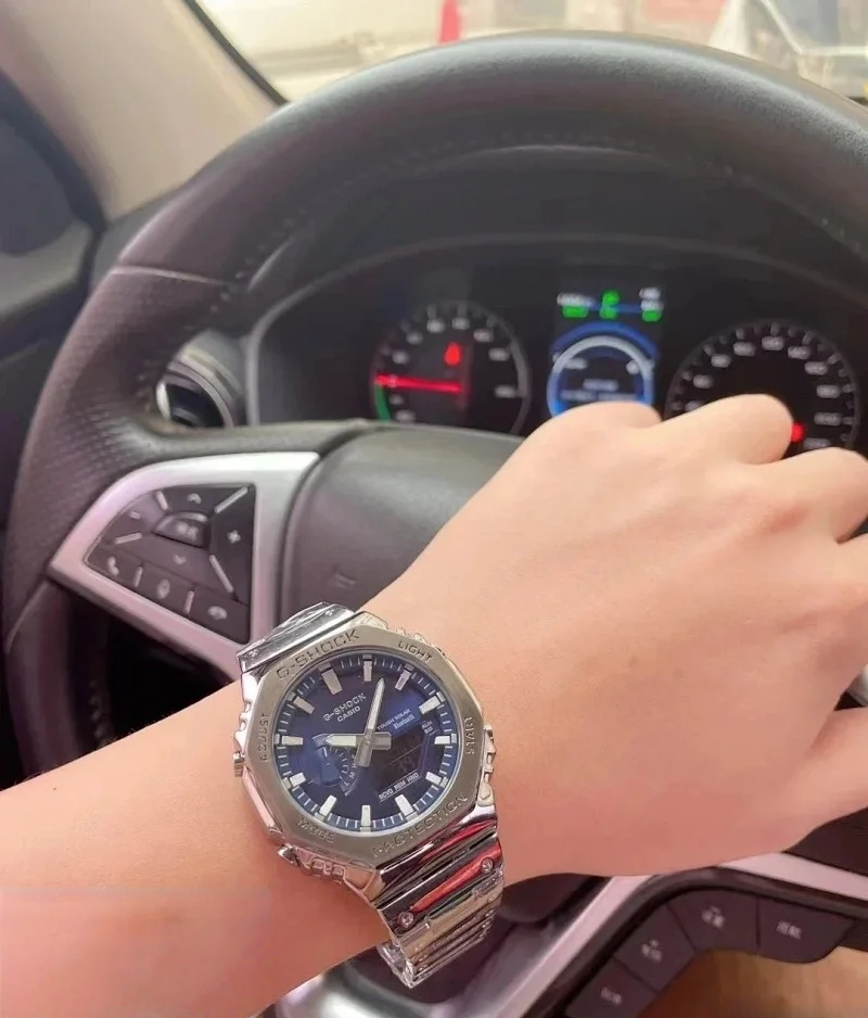 Casio Watches G-Shock octagonal ana-digi metal bracelet watch — 5